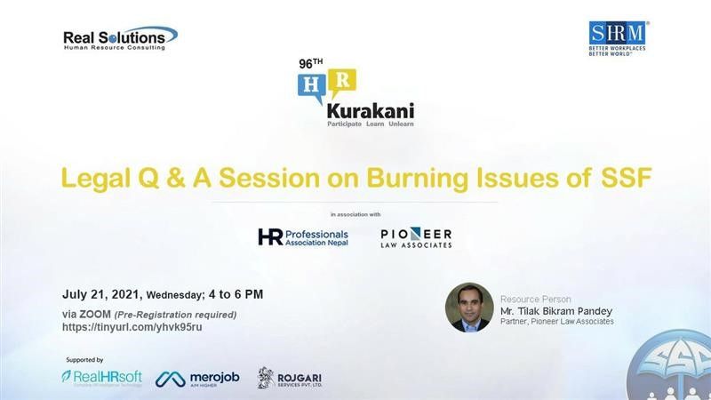 Legal Q & A Session on Burning Issues of SSF image